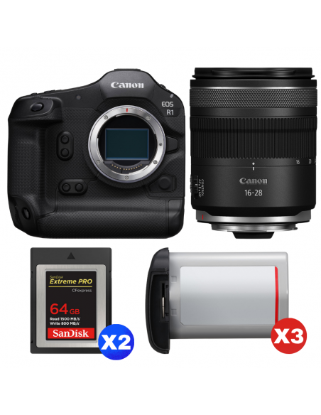 Canon EOS R1 + RF 16-28mm f/2.8 IS STM + 2 SanDisk 64GB Extreme PRO CFexpress Type B + 3 Canon LP-E19|MCZ DIRECT