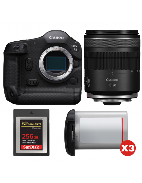 Canon EOS R1 + RF 16-28mm f/2.8 IS STM + 1 SanDisk 256GB Extreme PRO CFexpress Type B + 3 Canon LP-E19|MCZ DIRECT