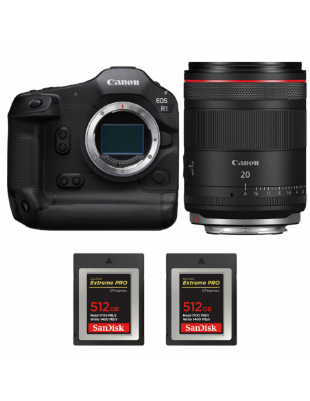 Canon EOS R1 + RF 20mm f/1.4 L VCM + 2 SanDisk 512GB Extreme PRO CFexpress Type B|MCZ DIRECT