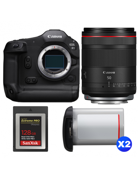 Canon EOS R1 + RF 50mm f/1.4 L VCM + 1 SanDisk 128GB Extreme PRO CFexpress Type B + 2 Canon LP-E19|MCZ DIRECT