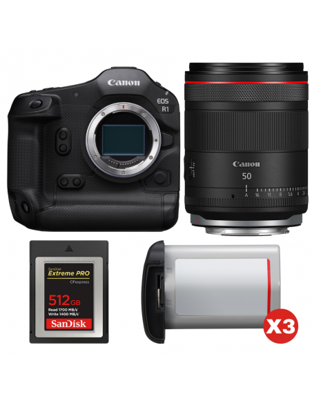 Canon EOS R1 + RF 50mm f/1.4 L VCM + 1 SanDisk 512GB Extreme PRO CFexpress Type B + 3 Canon LP-E19|MCZ DIRECT