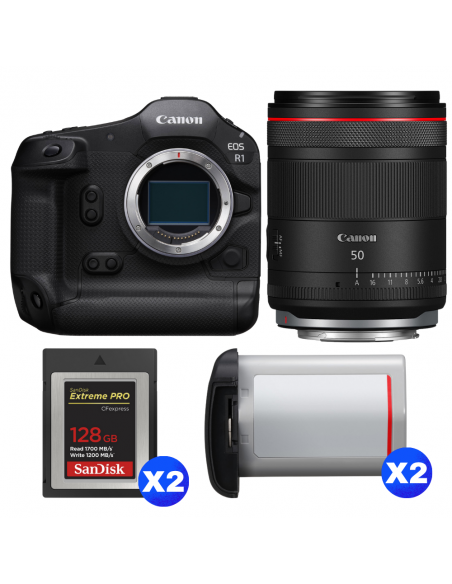 Canon EOS R1 + RF 50mm f/1.4 L VCM + 2 SanDisk 128GB Extreme PRO CFexpress Type B + 2 Canon LP-E19|MCZ DIRECT