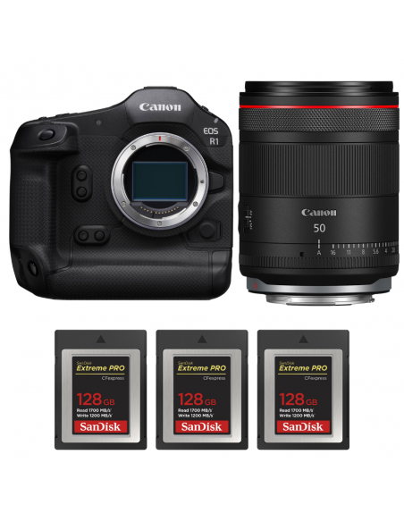Canon EOS R1 + RF 50mm f/1.4 L VCM + 3 SanDisk 128GB Extreme PRO CFexpress Type B|MCZ DIRECT