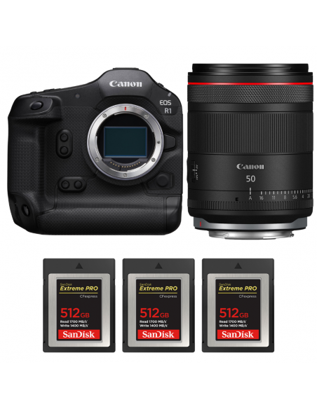 Canon EOS R1 + RF 50mm f/1.4 L VCM + 3 SanDisk 512GB Extreme PRO CFexpress Type B|MCZ DIRECT