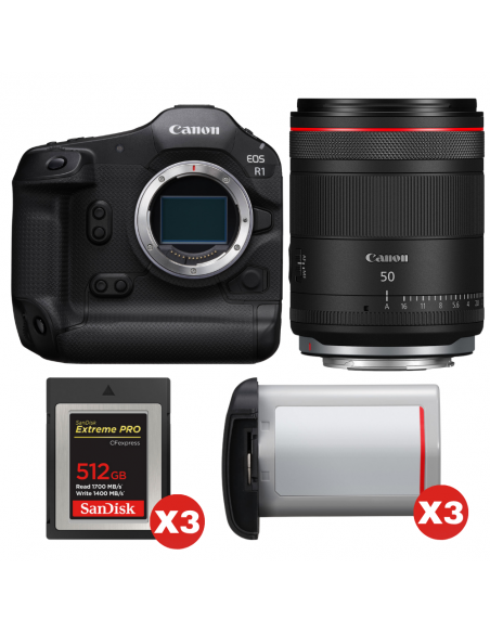 Canon EOS R1 + RF 50mm f/1.4 L VCM + 3 SanDisk 512GB Extreme PRO CFexpress Type B + 3 Canon LP-E19|MCZ DIRECT