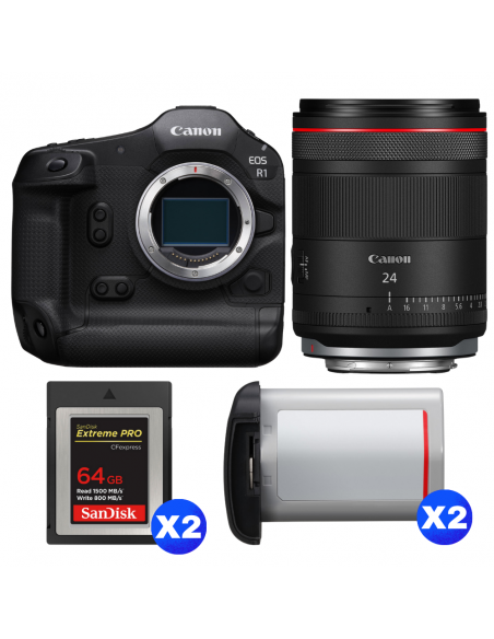 Canon EOS R1 + RF 24mm f/1.4 L VCM + 2 SanDisk 64GB Extreme PRO CFexpress Type B + 2 Canon LP-E19|MCZ DIRECT