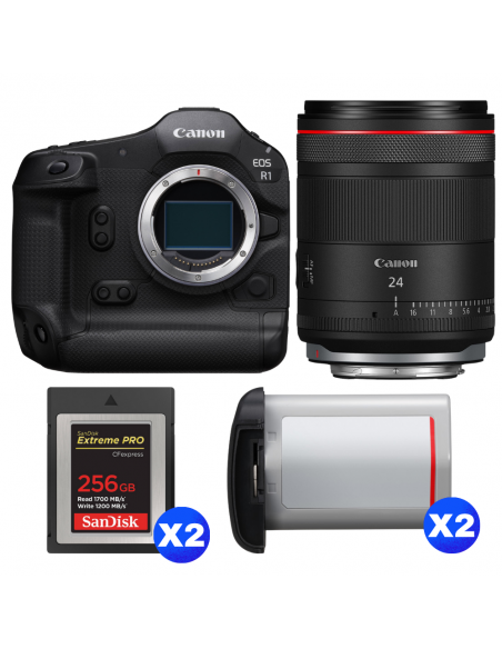 Canon EOS R1 + RF 24mm f/1.4 L VCM + 2 SanDisk 256GB Extreme PRO CFexpress Type B + 2 Canon LP-E19|MCZ DIRECT