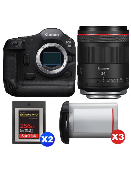 Canon EOS R1 + RF 24mm f/1.4 L VCM + 2 SanDisk 256GB Extreme PRO CFexpress Type B + 3 Canon LP-E19|MCZ DIRECT