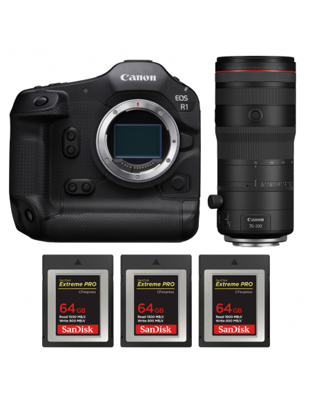 Canon EOS R1 + RF 70-200mm f/2.8 L IS USM Z Black + 3 SanDisk 64GB Extreme PRO CFexpress Type B|MCZ DIRECT