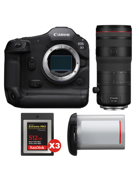 Canon EOS R1 + RF 70-200mm f/2.8 L IS USM Z Black + 3 SanDisk 512GB Extreme PRO CFexpress Type B + Canon LP-E19|MCZ DIRECT