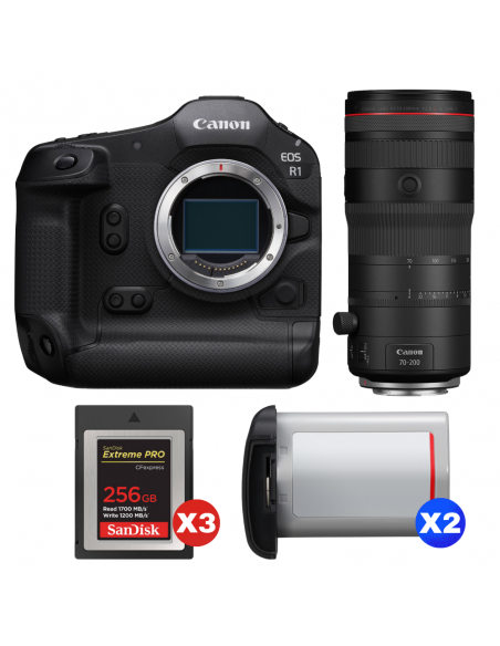 Canon EOS R1 + RF 70-200mm f/2.8 L IS USM Z Black + 3 SanDisk 256GB Extreme PRO CFexpress Type B + 2 Canon LP-E19|MCZ DIRECT