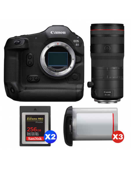 Canon EOS R1 + RF 70-200mm f/2.8 L IS USM Z Black + 2 SanDisk 256GB Extreme PRO CFexpress Type B + 3 Canon LP-E19|MCZ DIRECT