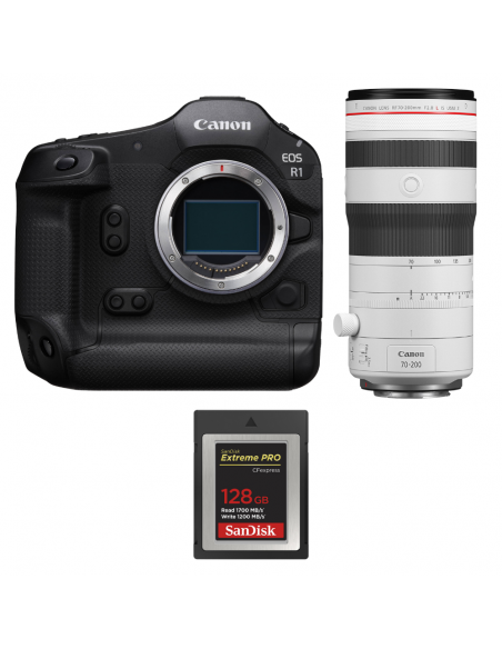 Canon EOS R1 + RF 70-200mm f/2.8 L IS USM Z White + 1 SanDisk 128GB Extreme PRO CFexpress Type B|MCZ DIRECT