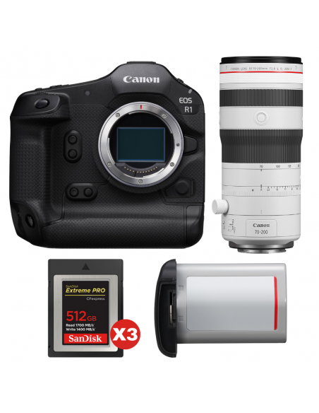 Canon EOS R1 + RF 70-200mm f/2.8 L IS USM Z White + 3 SanDisk 512GB Extreme PRO CFexpress Type B + Canon LP-E19|MCZ DIRECT