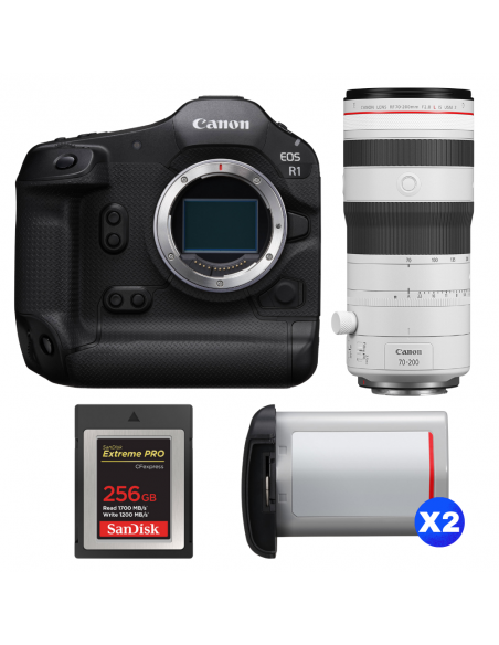 Canon EOS R1 + RF 70-200mm f/2.8 L IS USM Z White + 1 SanDisk 256GB Extreme PRO CFexpress Type B + 2 Canon LP-E19|MCZ DIRECT