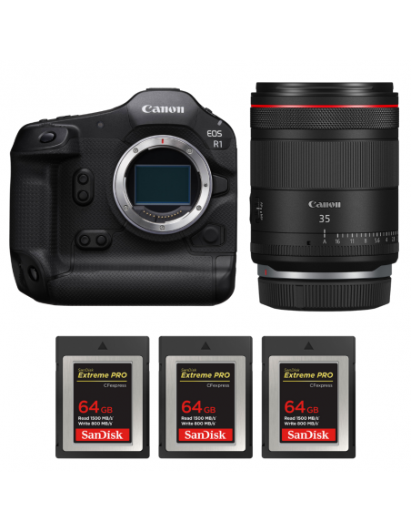 Canon EOS R1 + RF 35mm f/1.4 L VCM + 3 SanDisk 64GB Extreme PRO CFexpress Type B|MCZ DIRECT