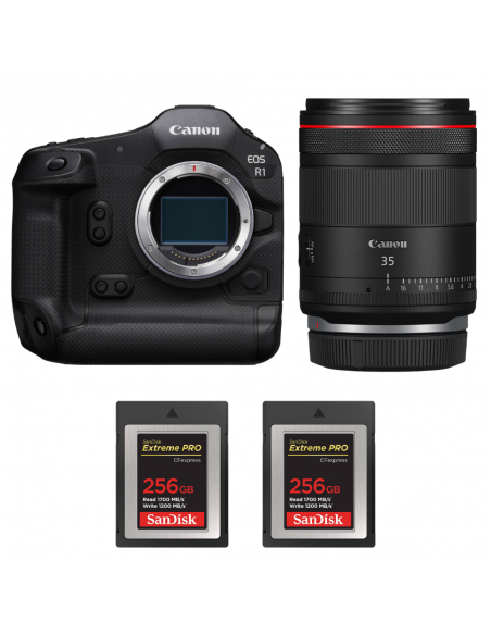 Canon EOS R1 + RF 35mm f/1.4 L VCM + 2 SanDisk 256GB Extreme PRO CFexpress Type B|MCZ DIRECT