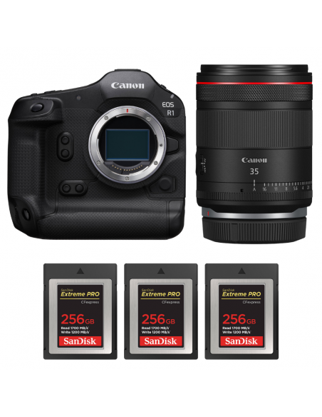 Canon EOS R1 + RF 35mm f/1.4 L VCM + 3 SanDisk 256GB Extreme PRO CFexpress Type B|MCZ DIRECT