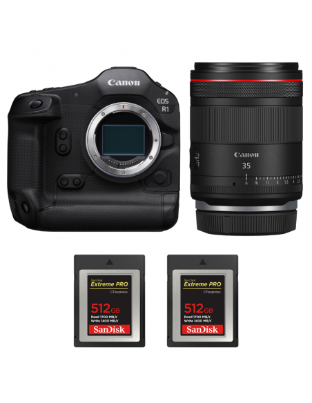 Canon EOS R1 + RF 35mm f/1.4 L VCM + 2 SanDisk 512GB Extreme PRO CFexpress Type B|MCZ DIRECT