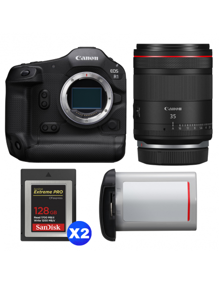 Canon EOS R1 + RF 35mm f/1.4 L VCM + 2 SanDisk 128GB Extreme PRO CFexpress Type B + Canon LP-E19|MCZ DIRECT