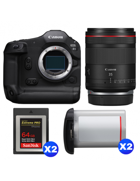 Canon EOS R1 + RF 35mm f/1.4 L VCM + 2 SanDisk 64GB Extreme PRO CFexpress Type B + 2 Canon LP-E19|MCZ DIRECT