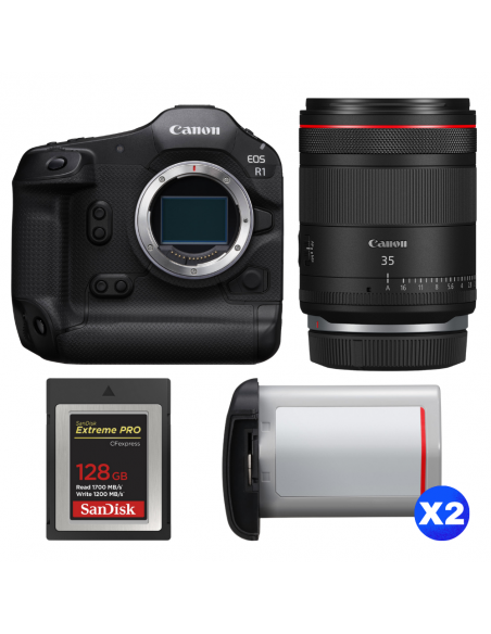 Canon EOS R1 + RF 35mm f/1.4 L VCM + 1 SanDisk 128GB Extreme PRO CFexpress Type B + 2 Canon LP-E19|MCZ DIRECT