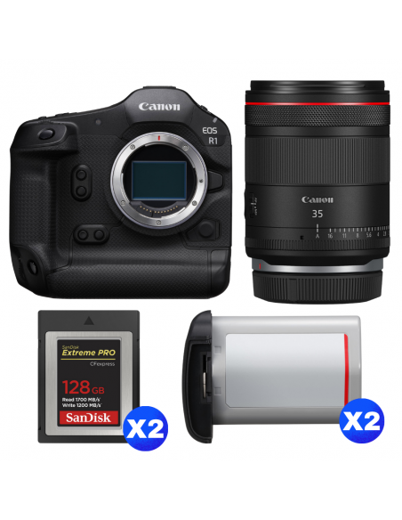 Canon EOS R1 + RF 35mm f/1.4 L VCM + 2 SanDisk 128GB Extreme PRO CFexpress Type B + 2 Canon LP-E19|MCZ DIRECT