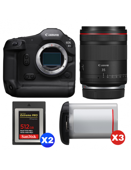 Canon EOS R1 + RF 35mm f/1.4 L VCM + 2 SanDisk 512GB Extreme PRO CFexpress Type B + 3 Canon LP-E19|MCZ DIRECT