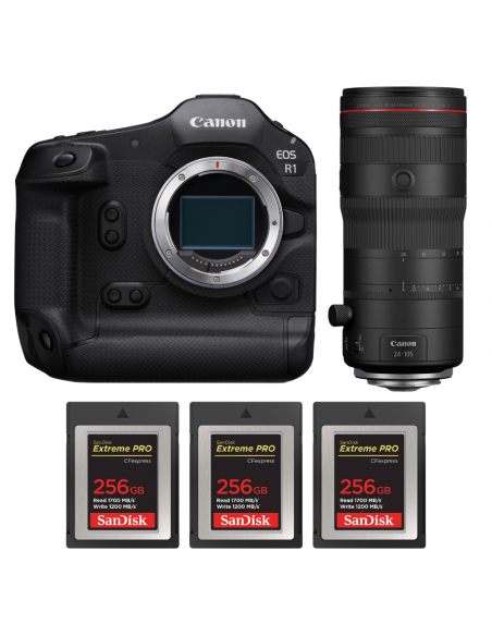 Canon EOS R1 + RF 24-105mm f/2.8 L IS USM Z + 3 SanDisk 256GB Extreme PRO CFexpress Type B|MCZ DIRECT