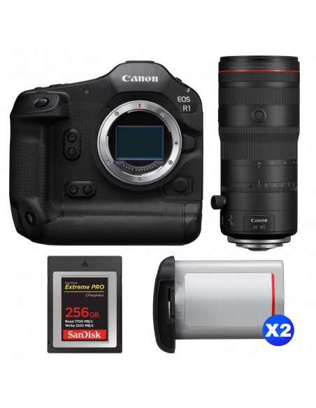 Canon EOS R1 + RF 24-105mm f/2.8 L IS USM Z + 1 SanDisk 256GB Extreme PRO CFexpress Type B + 2 Canon LP-E19|MCZ DIRECT
