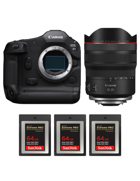 Canon EOS R1 + RF 10-20mm f/4 L IS STM + 3 SanDisk 64GB Extreme PRO CFexpress Type B|MCZ DIRECT