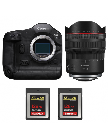 Canon EOS R1 + RF 10-20mm f/4 L IS STM + 2 SanDisk 128GB Extreme PRO CFexpress Type B|MCZ DIRECT