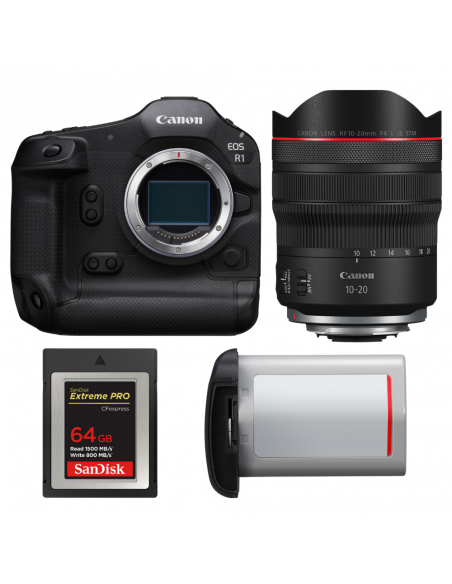 Canon EOS R1 + RF 10-20mm f/4 L IS STM + 1 SanDisk 64GB Extreme PRO CFexpress Type B + Canon LP-E19|MCZ DIRECT