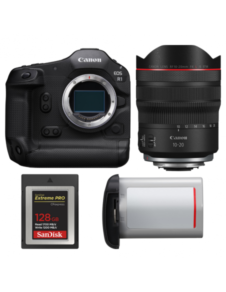 Canon EOS R1 + RF 10-20mm f/4 L IS STM + 1 SanDisk 128GB Extreme PRO CFexpress Type B + Canon LP-E19|MCZ DIRECT