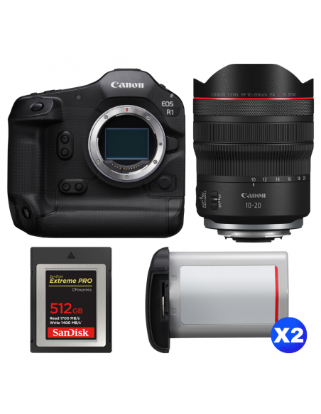 Canon EOS R1 + RF 10-20mm f/4 L IS STM + 1 SanDisk 512GB Extreme PRO CFexpress Type B + 2 Canon LP-E19|MCZ DIRECT