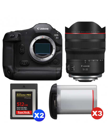 Canon EOS R1 + RF 10-20mm f/4 L IS STM + 2 SanDisk 512GB Extreme PRO CFexpress Type B + 3 Canon LP-E19|MCZ DIRECT