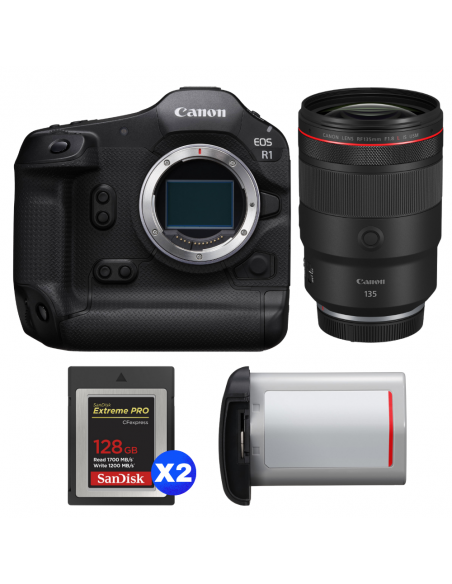 Canon EOS R1 + RF 135mm f/1.8 L IS USM + 2 SanDisk 128GB Extreme PRO CFexpress Type B + Canon LP-E19|MCZ DIRECT