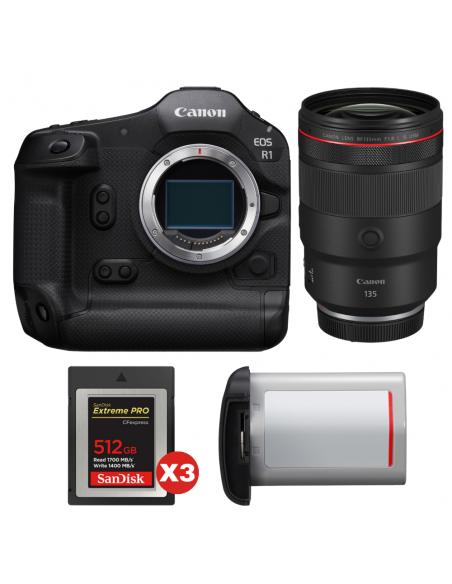 Canon EOS R1 + RF 135mm f/1.8 L IS USM + 3 SanDisk 512GB Extreme PRO CFexpress Type B + Canon LP-E19|MCZ DIRECT
