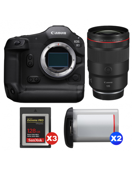 Canon EOS R1 + RF 135mm f/1.8 L IS USM + 3 SanDisk 128GB Extreme PRO CFexpress Type B + 2 Canon LP-E19|MCZ DIRECT
