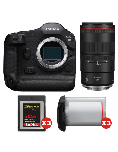 Canon EOS R1 + RF 100mm f/2.8 L Macro IS USM + 3 SanDisk 512GB Extreme PRO CFexpress Type B + 3 Canon LP-E19|MCZ DIRECT