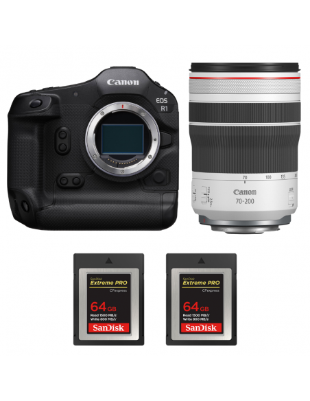Canon EOS R1 + RF 70-200mm f/4 L IS USM + 2 SanDisk 64GB Extreme PRO CFexpress Type B|MCZ DIRECT