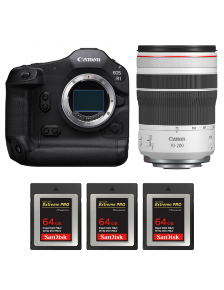 Canon EOS R1 + RF 70-200mm f/4 L IS USM + 3 SanDisk 64GB Extreme PRO CFexpress Type B|MCZ DIRECT