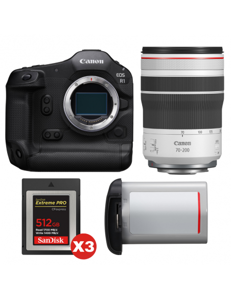 Canon EOS R1 + RF 70-200mm f/4 L IS USM + 3 SanDisk 512GB Extreme PRO CFexpress Type B + Canon LP-E19|MCZ DIRECT