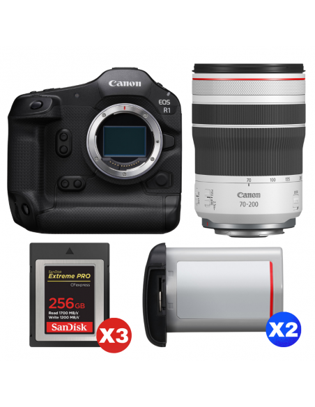 Canon EOS R1 + RF 70-200mm f/4 L IS USM + 3 SanDisk 256GB Extreme PRO CFexpress Type B + 2 Canon LP-E19|MCZ DIRECT
