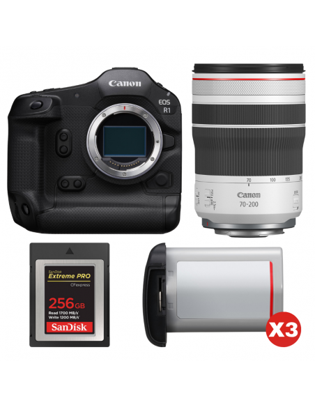 Canon EOS R1 + RF 70-200mm f/4 L IS USM + 1 SanDisk 256GB Extreme PRO CFexpress Type B + 3 Canon LP-E19|MCZ DIRECT
