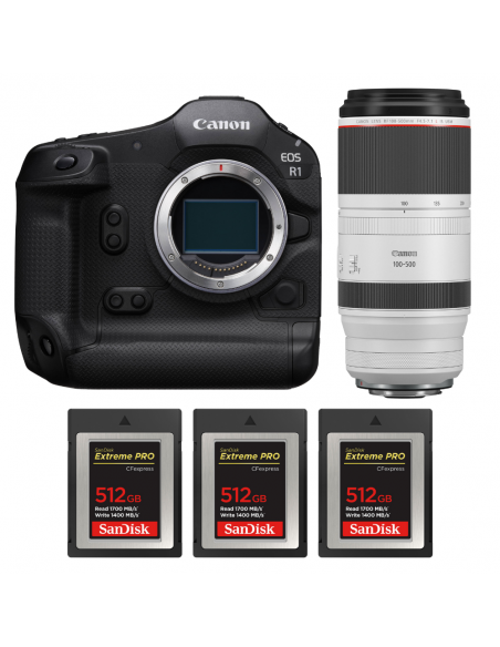 Canon EOS R1 + RF 100-500mm f/4.5-7.1 L IS USM + 3 SanDisk 512GB Extreme PRO CFexpress Type B|MCZ DIRECT