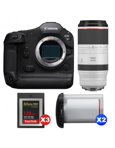 Canon EOS R1 + RF 100-500mm f/4.5-7.1 L IS USM + 3 SanDisk 128GB Extreme PRO CFexpress Type B + 2 Canon LP-E19|MCZ DIRECT