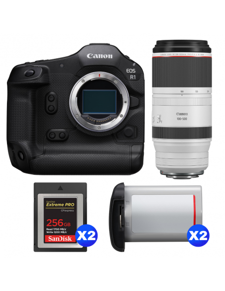 Canon EOS R1 + RF 100-500mm f/4.5-7.1 L IS USM + 2 SanDisk 256GB Extreme PRO CFexpress Type B + 2 Canon LP-E19|MCZ DIRECT