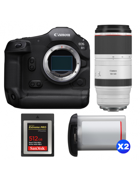 Canon EOS R1 + RF 100-500mm f/4.5-7.1 L IS USM + 1 SanDisk 512GB Extreme PRO CFexpress Type B + 2 Canon LP-E19|MCZ DIRECT