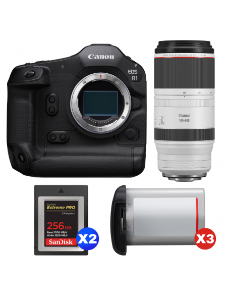 Canon EOS R1 + RF 100-500mm f/4.5-7.1 L IS USM + 2 SanDisk 256GB Extreme PRO CFexpress Type B + 3 Canon LP-E19|MCZ DIRECT